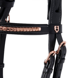 Briglia inglese in cuoio clincher color oro rosa senza redini Equestro Briglia inglese in cuoio clincher color oro rosa senza redini Equestro