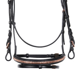 Briglia inglese in cuoio clincher color oro rosa senza redini Equestro Briglia inglese in cuoio clincher color oro rosa senza redini Equestro