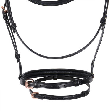 Briglia inglese in cuoio clincher color oro rosa senza redini Equestro Briglia inglese in cuoio clincher color oro rosa senza redini Equestro