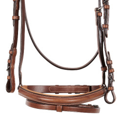 Briglia inglese in cuoio con impunture a contrasto Stitched Equestro Briglia inglese in cuoio con impunture a contrasto Stitched Equestro