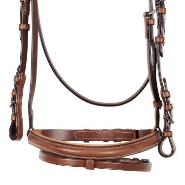Briglia inglese in cuoio con impunture a contrasto Stitched Equestro Briglia inglese in cuoio con impunture a contrasto Stitched Equestro