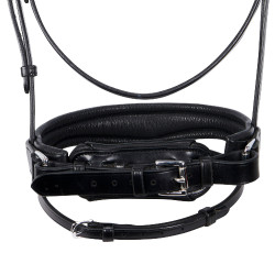Briglia inglese in cuoio con paillettes senza redini Equestro Nero