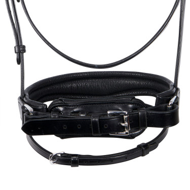 Briglia inglese in cuoio con paillettes senza redini Equestro Nero