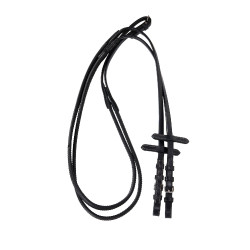 Briglia inglese in cuoio con ricami Deco Equestro Nero