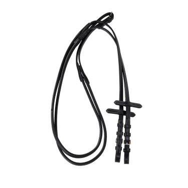 Briglia inglese in cuoio con ricami Deco Equestro Nero