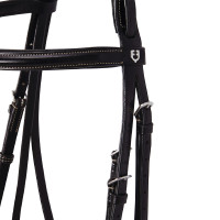 Briglia inglese in cuoio con ricami Deco Equestro Marrone scuro