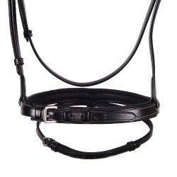 Briglia inglese in cuoio con ricami Deco Equestro Marrone scuro
