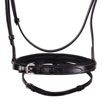 Briglia inglese in cuoio con ricami Deco Equestro Marrone scuro
