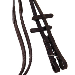 Briglia inglese in cuoio con ricami Deco Equestro Marrone scuro