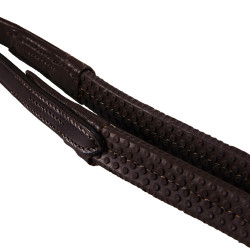 Briglia inglese in cuoio con ricami Deco Equestro Marrone scuro