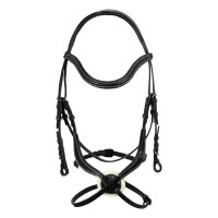 Briglia anatomica in cuoio messicano Equestro Nero Briglia anatomica in cuoio messicano Equestro Nero
