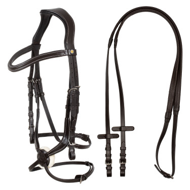 Briglia anatomica in cuoio messicano Equestro Marrone scuro Briglia anatomica in cuoio messicano Equestro Marrone scuro