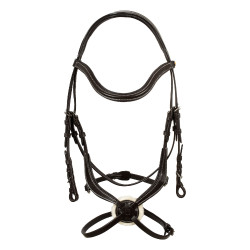 Briglia anatomica in cuoio messicano Equestro Marrone scuro Briglia anatomica in cuoio messicano Equestro Marrone scuro