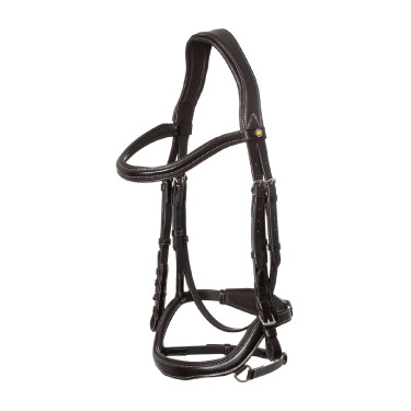 Briglia anatomica con impunture a contrasto Micklem Equestro Marrone scuro