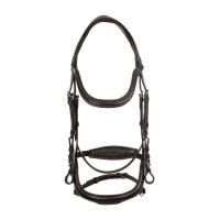 Briglia anatomica con impunture a contrasto Micklem Equestro Marrone scuro