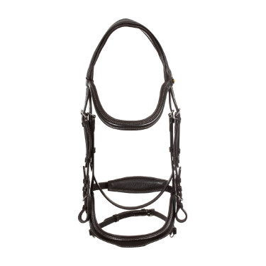 Briglia anatomica con impunture a contrasto Micklem Equestro Marrone scuro