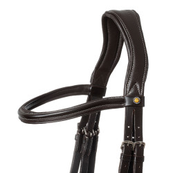 Briglia anatomica con impunture a contrasto Micklem Equestro Marrone scuro
