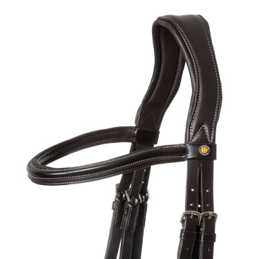 Briglia anatomica con impunture a contrasto Micklem Equestro Marrone scuro