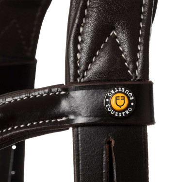 Briglia anatomica con impunture a contrasto Micklem Equestro Marrone scuro