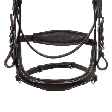 Briglia anatomica con impunture a contrasto Micklem Equestro Marrone scuro