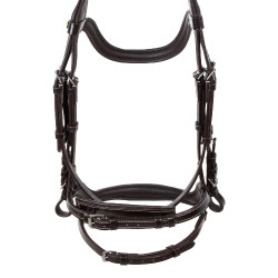 Briglia anatomica con impunture a contrasto Micklem Equestro Marrone scuro