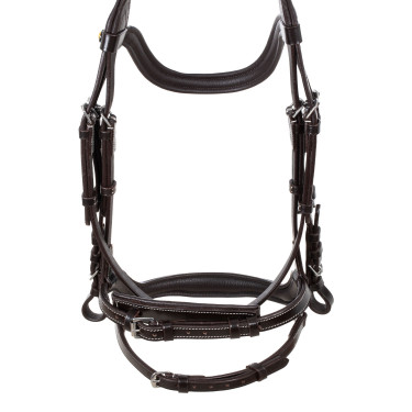 Briglia anatomica con impunture a contrasto Micklem Equestro Marrone scuro