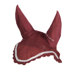 Bonnet anti-mouches tricoté avec cordura Equestro Bordeaux