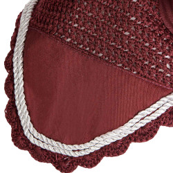 Bonnet anti-mouches tricoté avec cordura Equestro Bordeaux