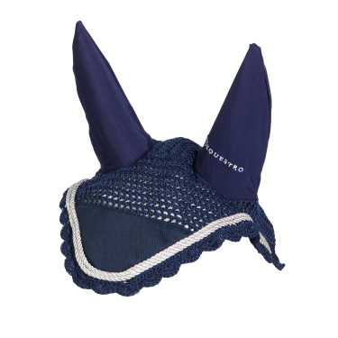 Cuffia antimosche lavorata a maglia con cordura Equestro Marina Blu marino
