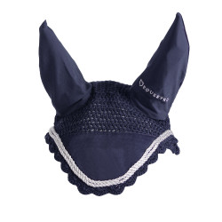 Cuffia antimosche lavorata a maglia con cordura Equestro Marina Blu marino