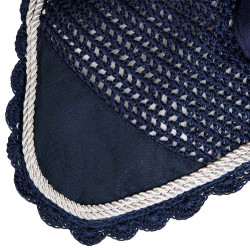 Cuffia antimosche lavorata a maglia con cordura Equestro Marina Blu marino