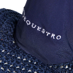 Cuffia antimosche lavorata a maglia con cordura Equestro Marina Blu marino