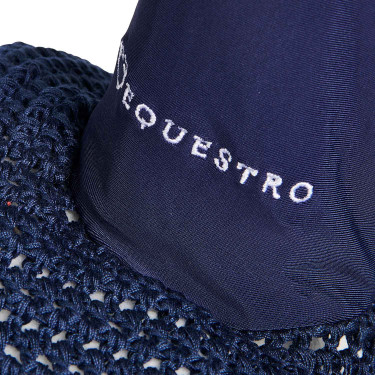 Cuffia antimosche lavorata a maglia con cordura Equestro Marina Blu marino