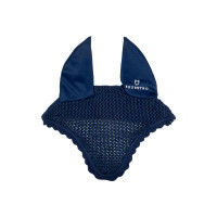 Cuffia anti-mosche per pony in cotone con orecchie elastiche Equestro Marina Blu marino