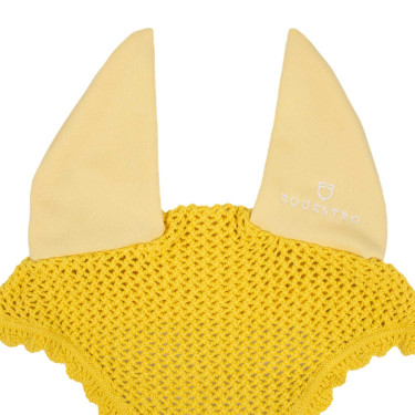 Cuffia anti-mosche per pony in cotone con orecchie elastiche Equestro Giallo