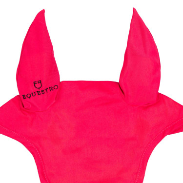 Cuffia antimosche per pony con orecchie elastiche collezione base Equestro Fucsia Rosa