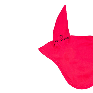 Cuffia antimosche per pony con orecchie elastiche collezione base Equestro Fucsia Rosa