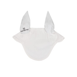 Cuffia antimosche per pony con orecchie elastiche collezione base Equestro Bianco