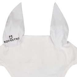 Cuffia antimosche per pony con orecchie elastiche collezione base Equestro Bianco