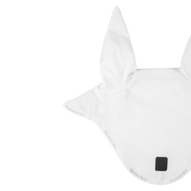 Cuffia anti-mosche in velluto e tessuto tecnico Equestro Bianco / bianco