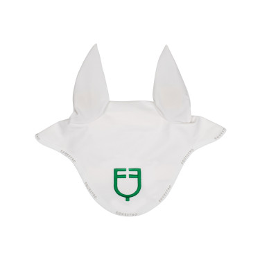 Cuffia anti-mosche in tessuto tecnico con logo multicolore Equestro Bianco / bianco / verde patriota Cuffia anti-mosche in tessuto tecnico con logo multicolore Equestro Bianco / bianco / verde patriota