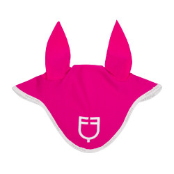 Cuffia anti-mosche in tessuto tecnico con logo GP Equestro Fucsia / bianco Rosa Cuffia anti-mosche in tessuto tecnico con logo GP Equestro Fucsia / bianco Rosa