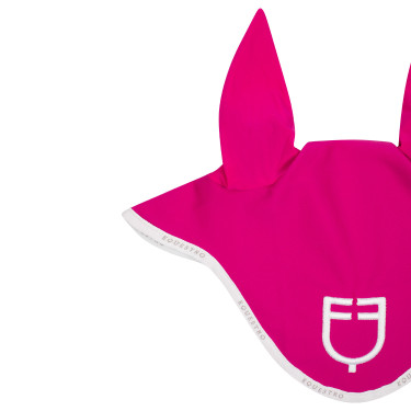 Cuffia anti-mosche in tessuto tecnico con logo GP Equestro Fucsia / bianco Rosa Cuffia anti-mosche in tessuto tecnico con logo GP Equestro Fucsia / bianco Rosa