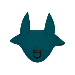 Cuffia anti-mosche in tessuto tecnico con logo Equestro Petrolio / nero Blu