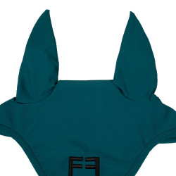 Cuffia anti-mosche in tessuto tecnico con logo Equestro Petrolio / nero Blu