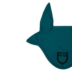 Cuffia anti-mosche in tessuto tecnico con logo Equestro Petrolio / nero Blu
