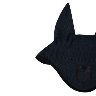 Cuffia anti-mosche in tessuto traforato con logo Black Line Edition Equestro Marina Blu marino