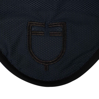Cuffia anti-mosche in tessuto traforato con logo Black Line Edition Equestro Marina Blu marino