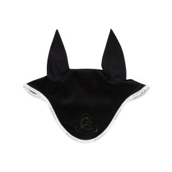 Cuffia antimosche in lycra con logo in silicone Acavallo Nero / bianco