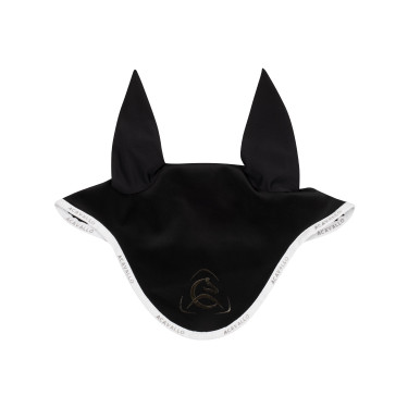 Cuffia antimosche in lycra con logo in silicone Acavallo Nero / bianco
